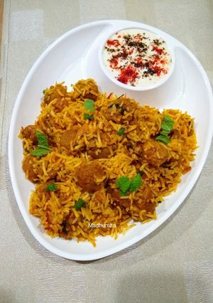 A picture of Soya Chunks Biryani.