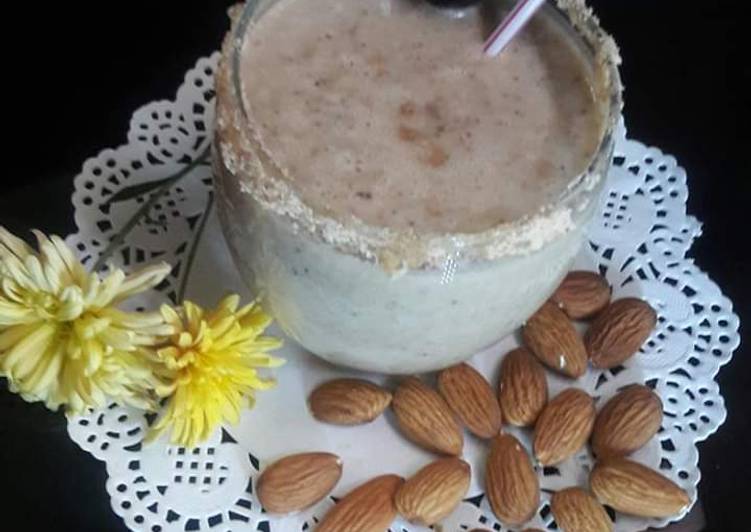 Steps to Make Favorite 🍺🍺🍃🍃Date & Almond shake🍺🍺🍀🍀 #KokabandCookpad #ramadankitiyari