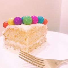 A picture of White coconut cake.