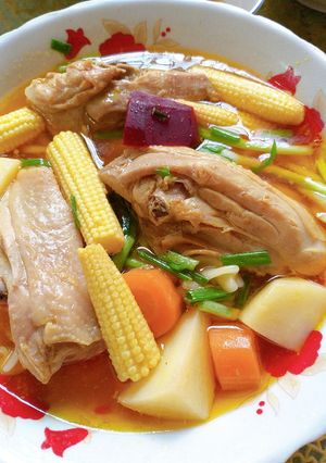 Hình của món Nui gà rau củ.