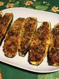 Courgettes farcies jambon tomates emmental et origan
