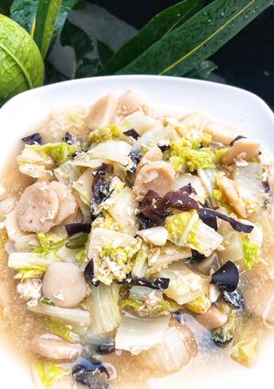 Foto resep Sayur Sawi Putih Jamur Bakso