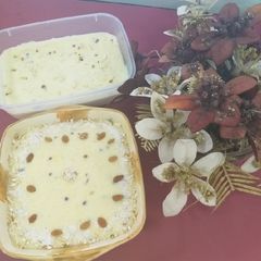 Rice almond kheer A picture of Rice almond kheer.
