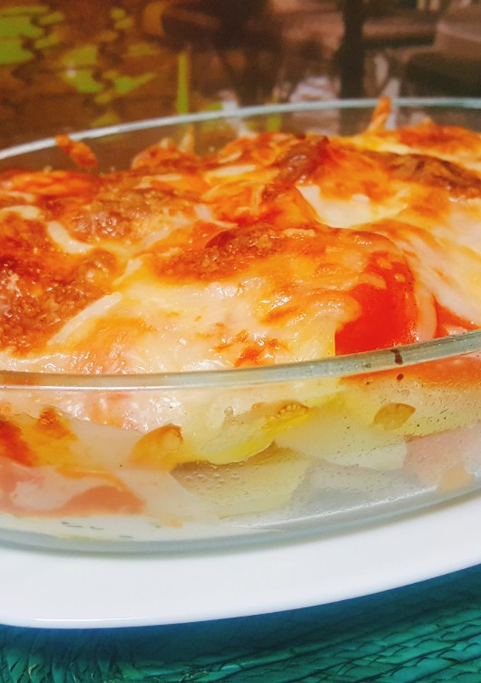 Una foto de Pastel de calabaza y patatas