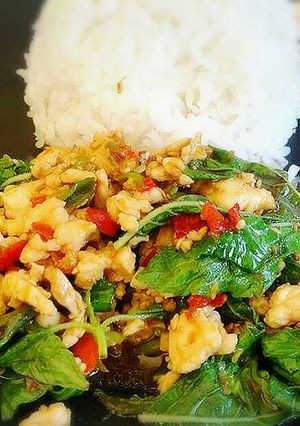 รูปของ ข้าวกะเพราอกไก่สับนุ่ม