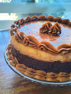 Una foto de Torta choco-flan
