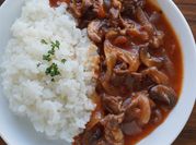 A picture of thin sliced beef