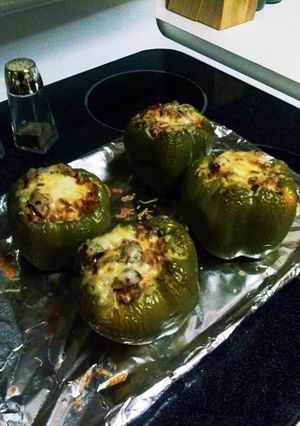 A picture of Fajita Style Stuffed Green Peppers! A must have meal for everyone!.