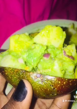 A picture of AVOCADO 🥑 POTATO 🥔 SALAD.
