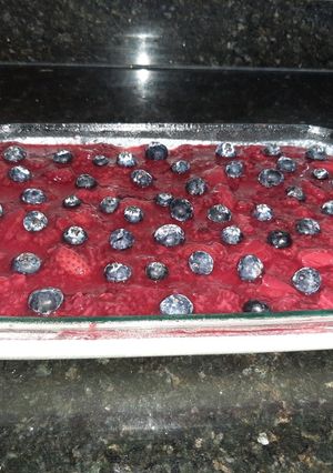 Una foto de Cheesecake de frutos rojos sin horno