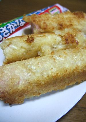 A picture of Tofu Cutlets with Fish Sausage.