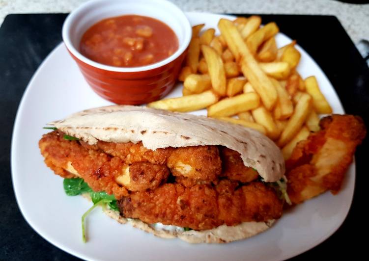 My Hot n Spicy Chicken in a pitta bread. ?