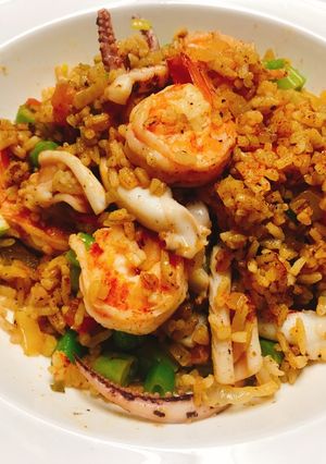 泰式酸辣海鮮炒飯 的食譜成品照片