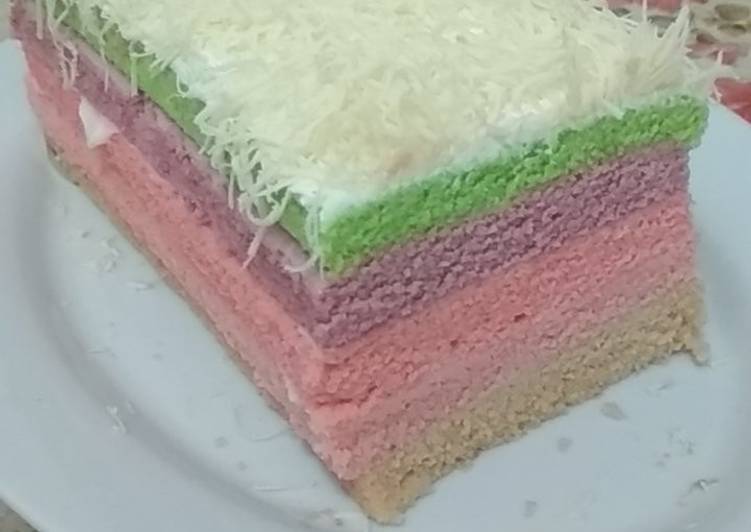 Rainbow cake kukus (recook)