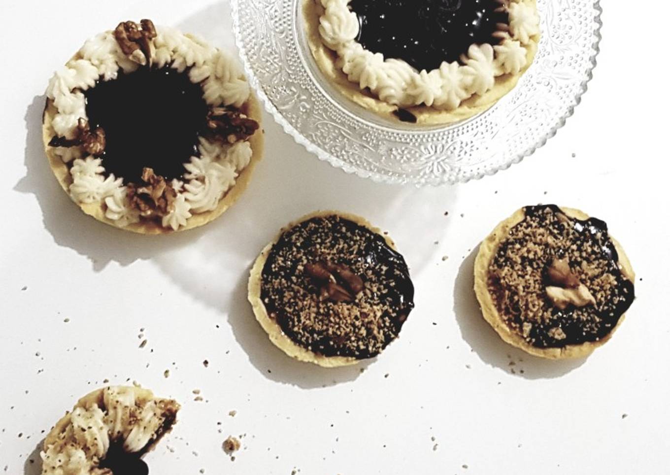 Mini tartelettes au chocolat et aux noix