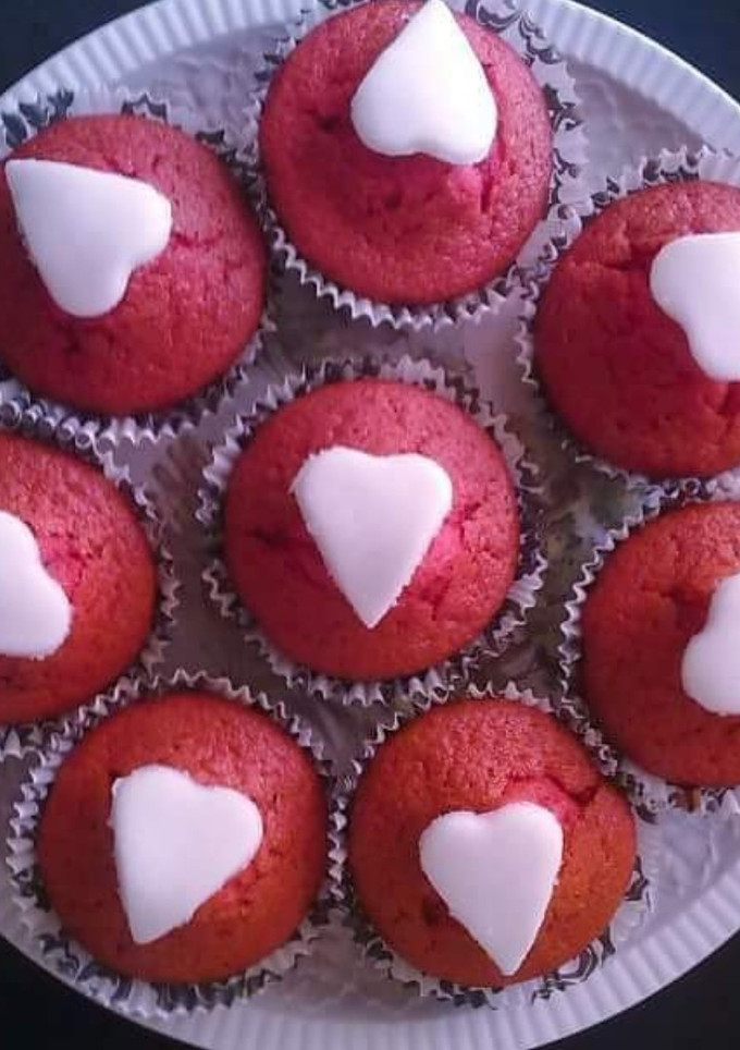 Una foto de Magdalenas Red Velvet ❤️ para San Valentín