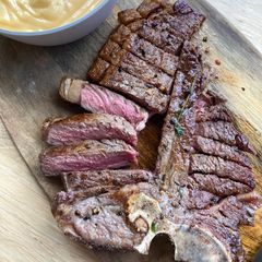 A picture of Garlic and thyme T-bone steak #CookEveryPart.