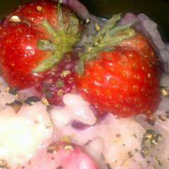 A picture of Sig's Strawberry Risotto.