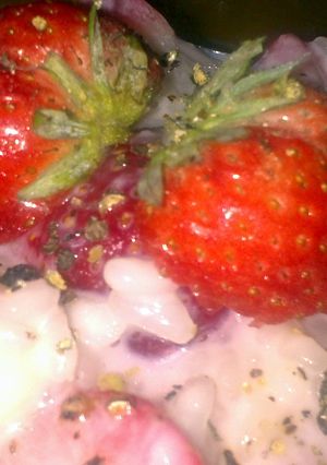 A picture of Sig's Strawberry Risotto.