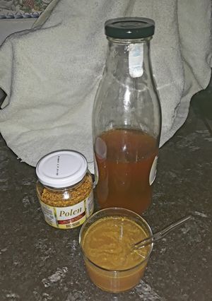 Una foto de Infusión de n. sanguina, menta, cúrcuma y canela