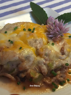 Una foto de Lasaña de Calabacines con Bechamel de champis