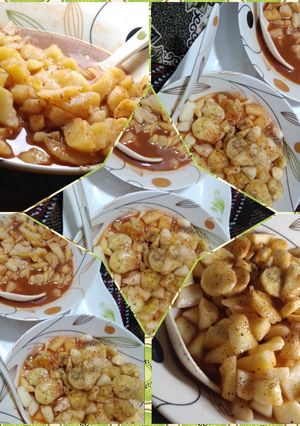 A picture of Aloo chaat and kharboonana chaat.