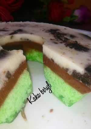 Foto resep Puding lumut lapis susu oreo 🍮🍼🍪