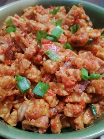 Cara Simple Membikin Resep  Tumis tempe pedas plus cumi asin yang Lezat Sekali, Bikin Ketagihan