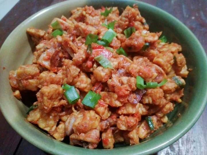 Cara Simple Membikin Resep  Tumis tempe pedas plus cumi asin yang Lezat Sekali, Bikin Ketagihan