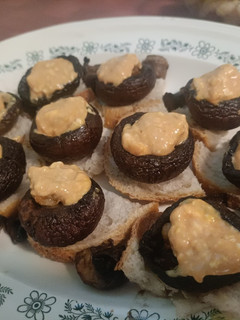 Una foto de Champiñones rellenos de gambas