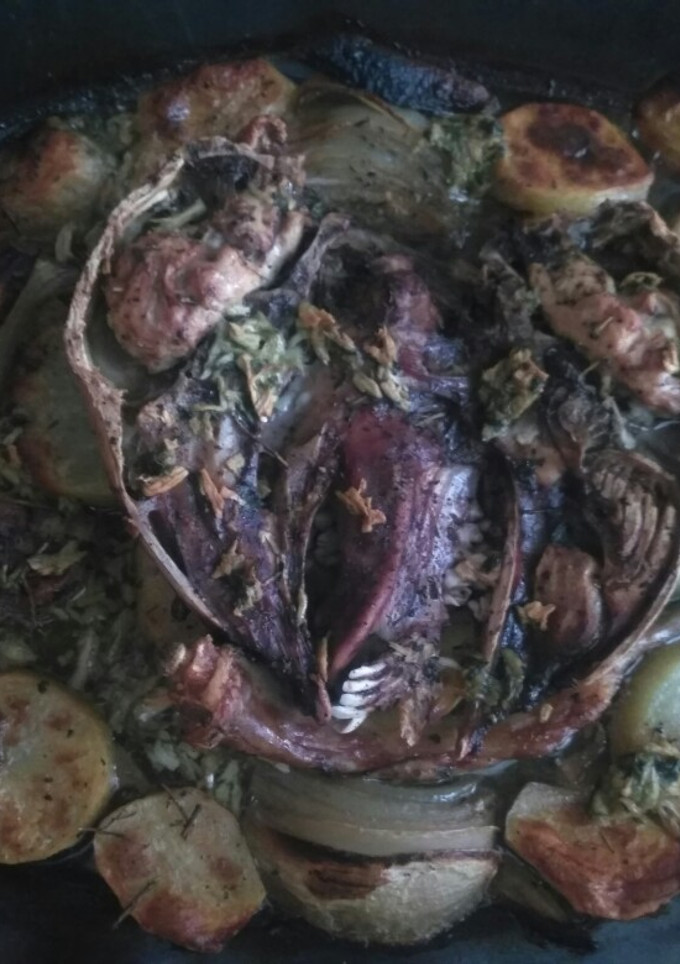 Una foto de Cabeza de cordero al horno