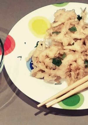 Una foto de Brotes de soja en tempura