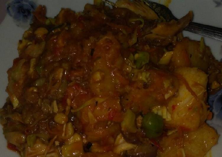 Chicken Salad Yam porridge