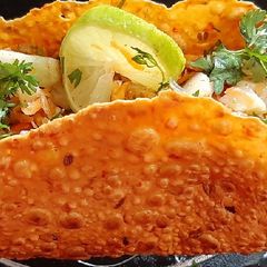 A picture of Chatpata Salad Papad Tacos.