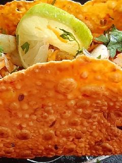 A picture of Chatpata Salad Papad Tacos.