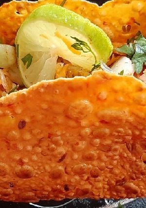 A picture of Chatpata Salad Papad Tacos.