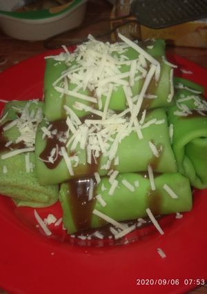 Foto resep Dadar gulung isi fla coklat pisang keju