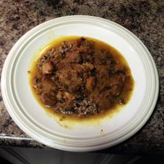 A picture of West Indian Curry Chicken with Squash.