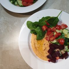 A picture of Sweet potato hummus bowl.