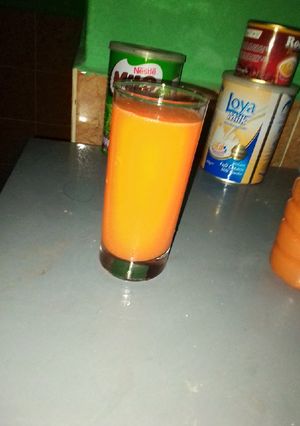 A picture of Carrots + Orange juice.