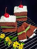 Black forest kukus lapis agar-agar pandan