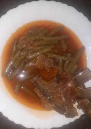 صورة لوصفة لوبيا ماشطو باللحم