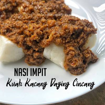 Resipi Nasi Impit Kuah Kacang Daging Cincang Oleh Kakak Faa Cookpad