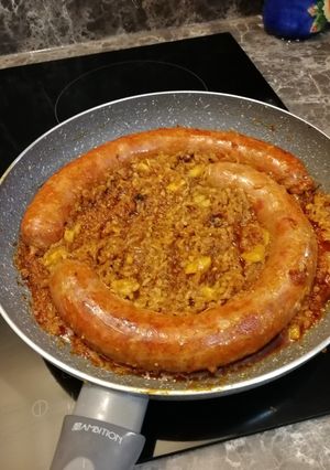Rakott fejeskáposzta sütnivaló kolbásszal recept fotója