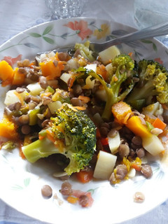 Una foto de Mix de vegetales y lentejas
