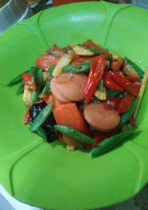 Foto resep Tumis Sayur Campur² buncis, wortel, babycorn, sosis sederhana