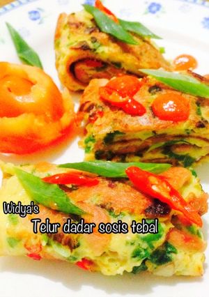 Foto resep Telur Dadar Sosis Tebal