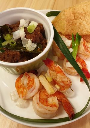 Foto resep Prawn with peanut butter sauce