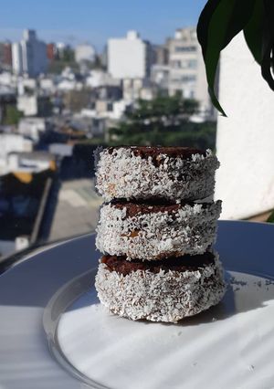 Una foto de Alfajores de avena, chocolate y boniato 🍫🍠
