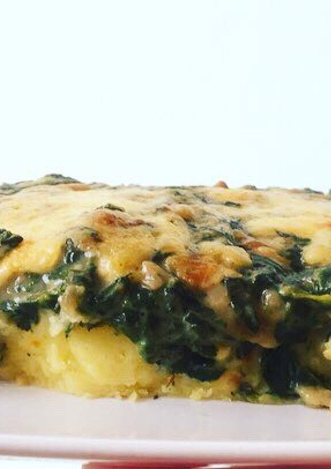 Una foto de Gratinado de patatas y espinacas